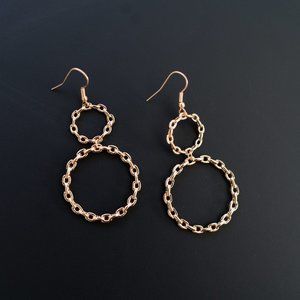 Panacea Double Hoop Chain Link Earrings NWT